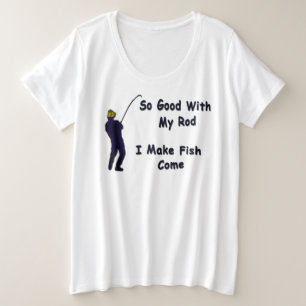 Ein Fisch hält an Große Größe T-Shirt