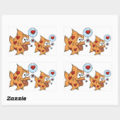 Ein Fisch in Liebe - Rechteckiger Aufkleber (Blatt)