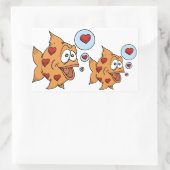 Ein Fisch in Liebe - Rechteckiger Aufkleber (Tasche)