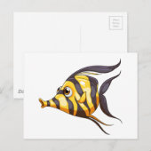Ein Fisch mit Streifen Postkarte (Vorne/Hinten)