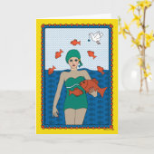 Ein Fisch ohne Wasser_B_Greeting-Karte Karte (Gelbe Blume)