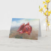 Ein Fisch, rote Fische Karte (Gelbe Blume)