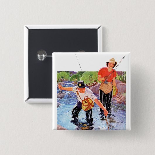 Ein Fisch von R.J. Cavaliere Button (Vorne & Hinten)