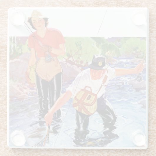 Ein Fisch von R.J. Cavaliere Glasuntersetzer (Rückseite)