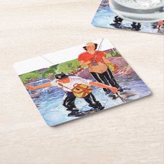 Ein Fisch von R.J. Cavaliere Rechteckiger Pappuntersetzer (angewinkelt)