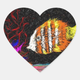 Ein Fisch von vielen Herz-Aufkleber