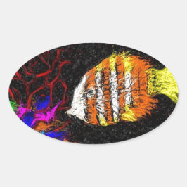 Ein Fisch von vielen Ovaler Aufkleber