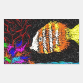 Ein Fisch von vielen Rechteckiger Aufkleber