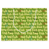 Ein Fisch Zwei Fisch Typografie-Muster Große Geschenktüte (Vorderseite)