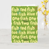 Ein Fisch Zwei Fisch Typografie-Muster Karte (Gelbe Blume)