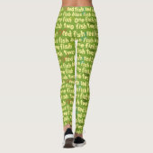 Ein Fisch Zwei Fisch Typografie-Muster Leggings (Rückseite)