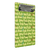 Ein Fisch Zwei Fisch Typografie Muster Mini Klemmbrett (Schrägansicht)