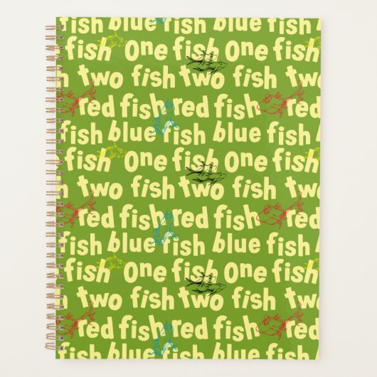 Ein Fisch Zwei Fisch Typografie Muster Planer (Vorderseite)