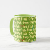 Ein Fisch Zwei Fisch Typografie Muster Tasse (Vorderseite Links)