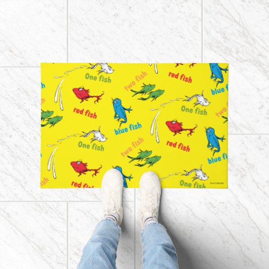 Ein Fisch Zwei Fische Gelbes Muster Fußmatte (Indoor)