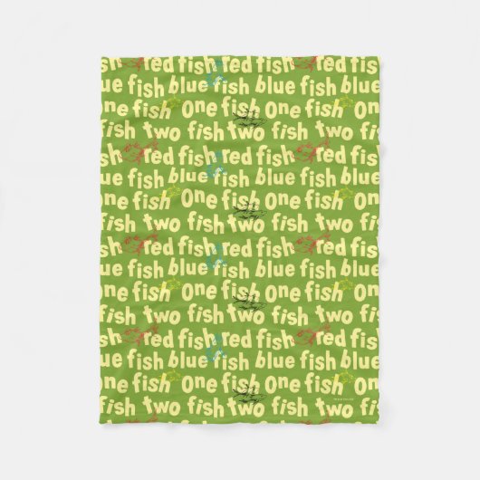Ein Fisch Zwei Fische Typografie Muster Fleecedecke (Vorderseite)