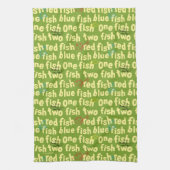 Ein Fisch Zwei Fische Typografie Muster Geschirrtuch (Vertikal)