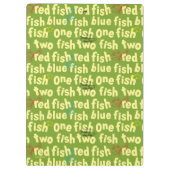 Ein Fisch Zwei Fische Typografie Muster Klemmbrett (Rückseite)