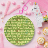 Ein Fisch Zwei Fische Typografie Muster Pappteller (Party)