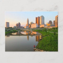 Ein Fischer am Scioto-Fluss mit dem Columbus, Postkarte
