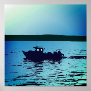 Ein Fischerboot auf Puget Sound Poster