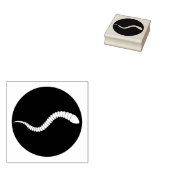 Ein Fischerwurm-Symbol Holz-Art-Briefmarke Gummistempel (Stempel)