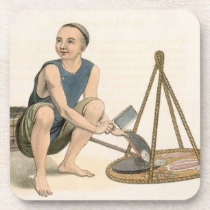 Ein Fischhändler, überziehen 39 'von den Kostüm Untersetzer