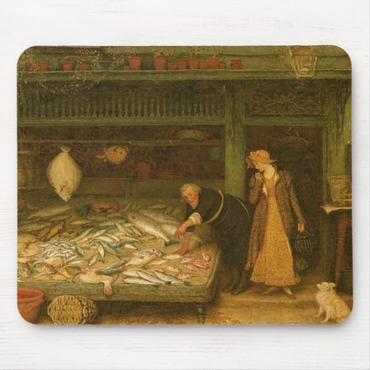 Ein Fischhändlergeschäft von Frederick Walker Mousepad (Vorne)