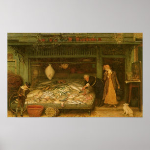Ein Fischhändlergeschäft von Frederick Walker Poster