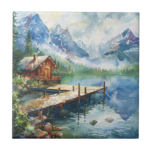 Ein Fischschlauch am See Fliese
