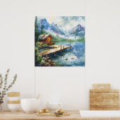 Ein Fischschlauch am See Poster (Küche)