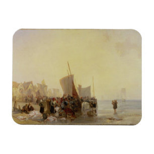 Ein Fishmarket nahe Boulogne, c.1824 (Öl auf Magnet