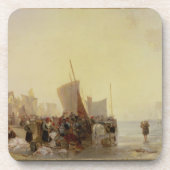 Ein Fishmarket nahe Boulogne, c.1824 (Öl auf Untersetzer (Vorderseite)