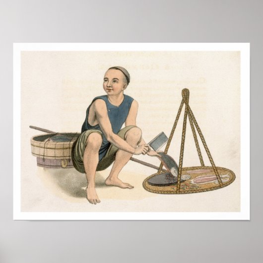 Ein Fishmonger, Platte 39 von "Die Kostüme der Chi Poster (Vorne)