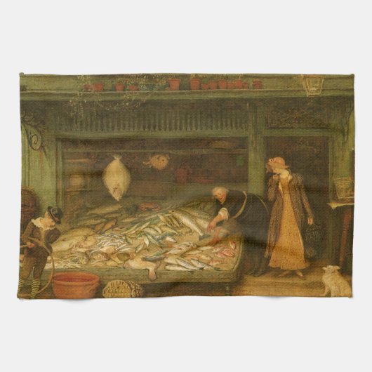 Ein Fishmonger's Shop von Frederick Walker Geschirrtuch (Horizontal)