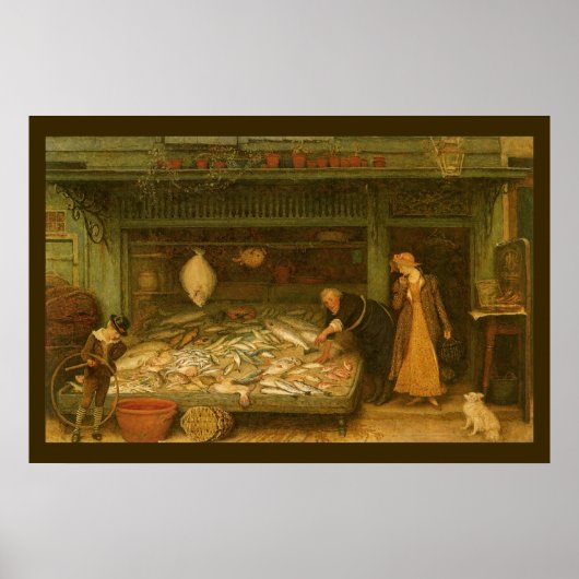 Ein Fishmonger's Shop von Frederick Walker Poster (Vorne)