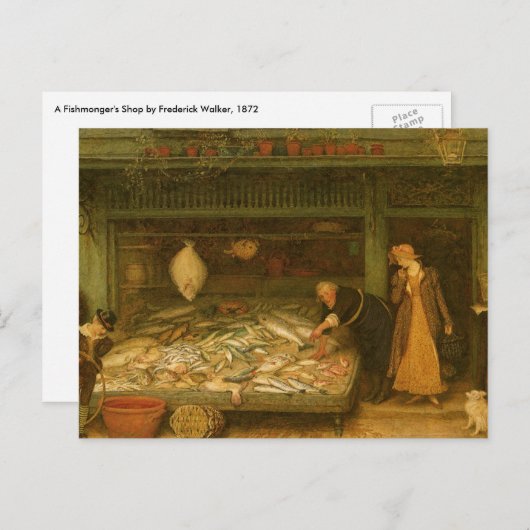 Ein Fishmonger's Shop von Frederick Walker Postkarte (Vorne/Hinten)
