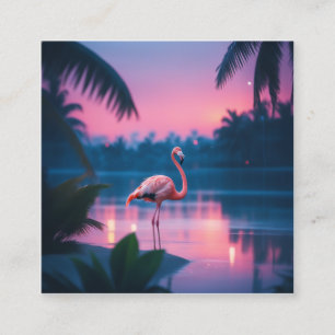 Ein Flamingo im tropischen Paradies direkt nach So Quadratische Visitenkarte