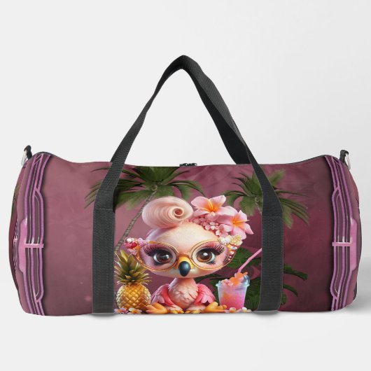 Ein Flamingo in einem tropischen Paraise Duffle Bag (Vorderseite)