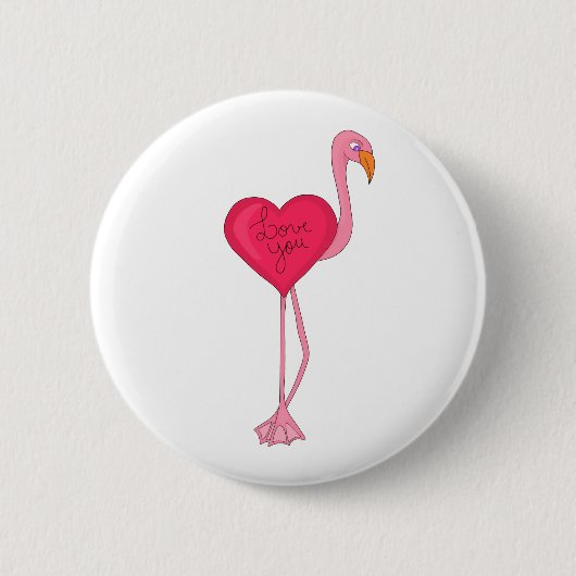 Ein Flamingo in Liebe Button (Vorderseite)
