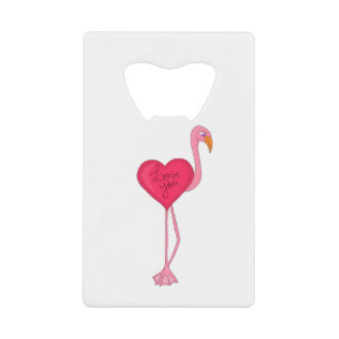 Ein Flamingo in Liebe Geldbeutel Flaschenöffner
