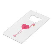 Ein Flamingo in Liebe Geldbeutel Flaschenöffner (Rückseite Schrägansicht)