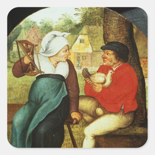 Ein flämisches Sprichwort Quadratischer Aufkleber (Vorderseite)