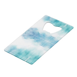 Ein Flaschenöffner mit blau-weißem Aquarell-Muster