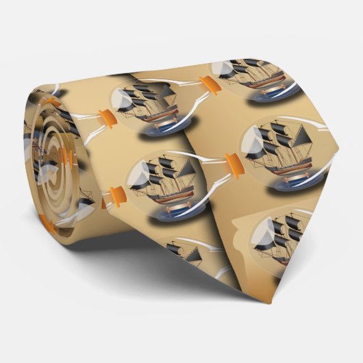 Ein Flaschenschiff Krawatte (Gerollt)