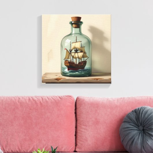 Ein Flaschenschiff Leinwanddruck (Insitu (Wohnzimmer))