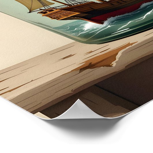 Ein Flaschenschiff Poster (Ecke)