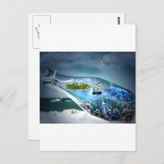 Ein Flaschenschiff Postkarte (Vorne/Hinten)
