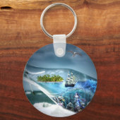 Ein Flaschenschiff Schlüsselanhänger (Vorderseite)