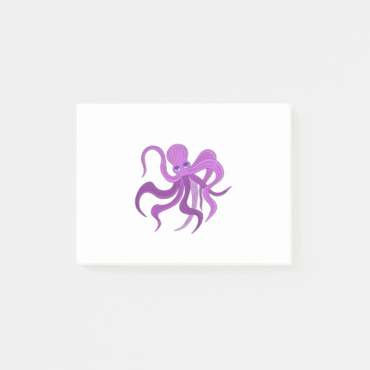 Ein flauschiger Oktopus schwingender Tentakel Post-it Klebezettel (Vorderseite)